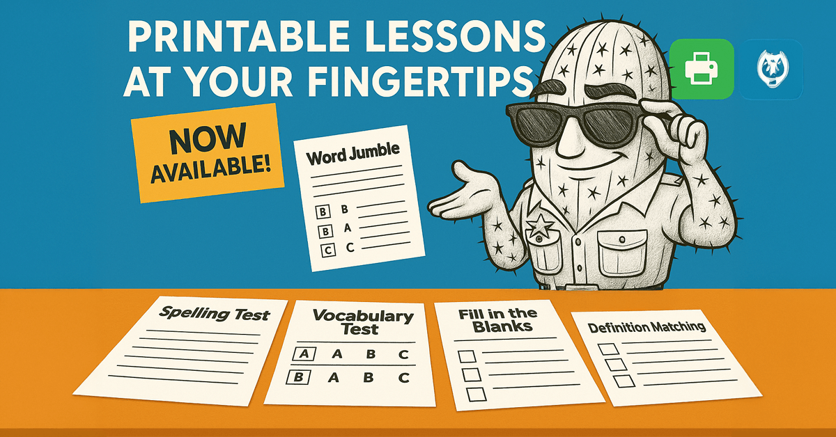 Now Available in Vocab Loco: 25 Printable Resources for Every Word List!